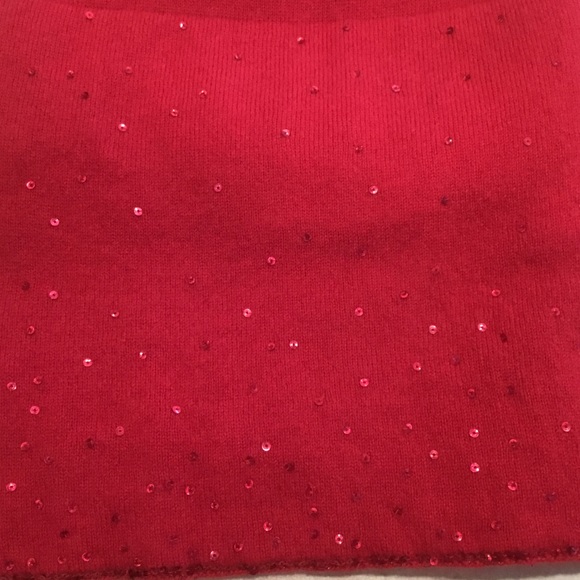 Jones New York Cashmere Scarf Red Embellished - Picture 9 of 10